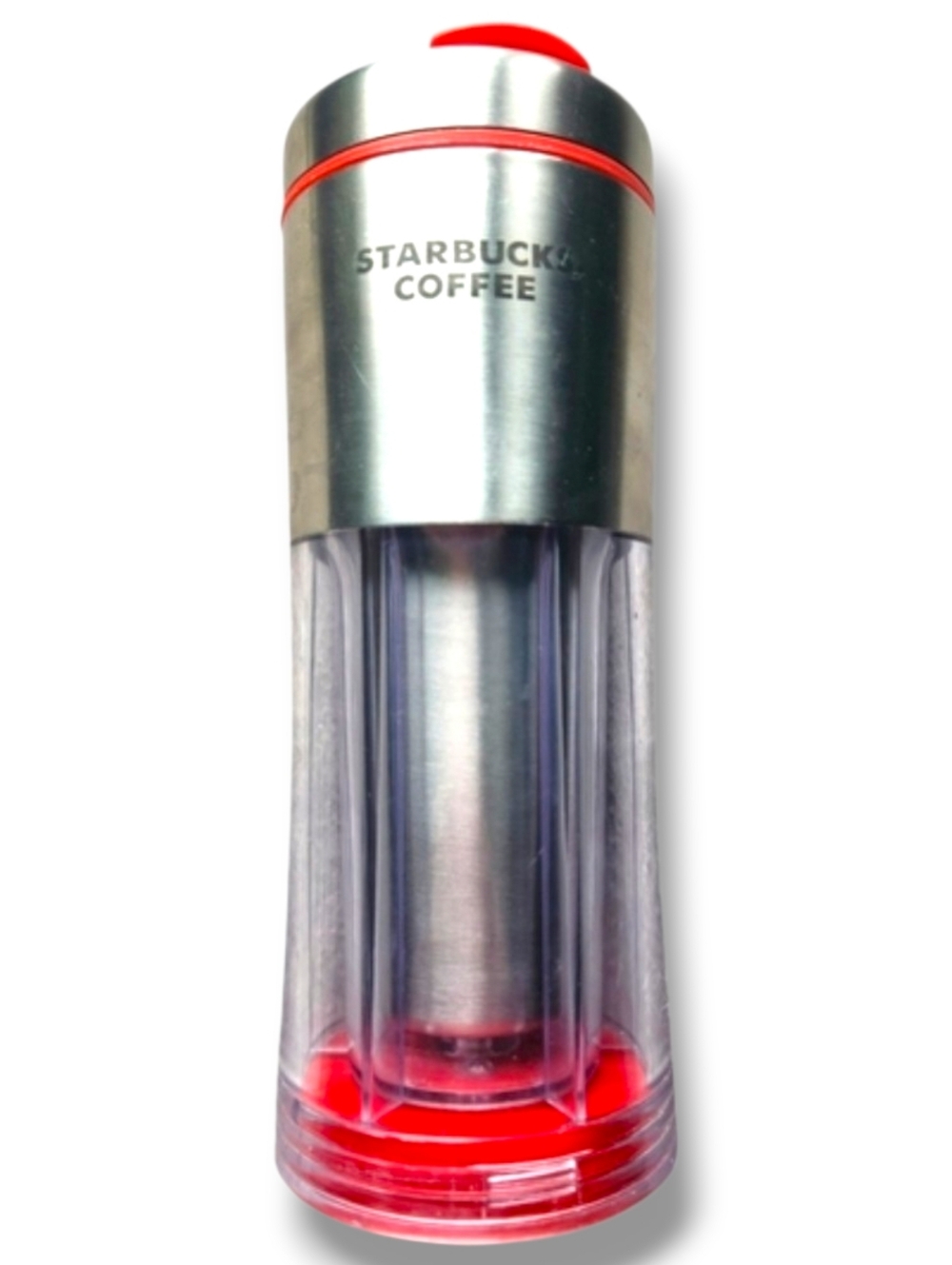 Starbucks Tumbler 2009 Ready Brew Iced Coffee Stainless Steel Red Lid 10 Oz